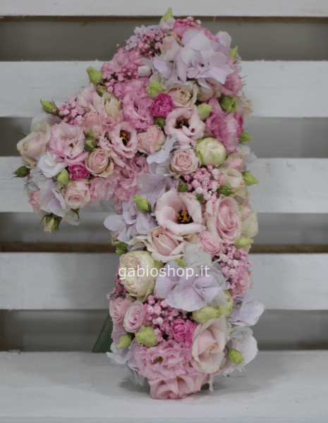 numeri o lettere con fiori, altezza massima 50 cm