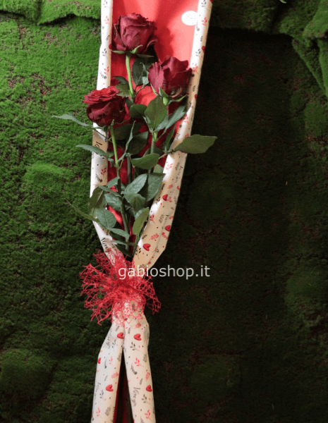 3 rose rosse explorer 70/80cm 